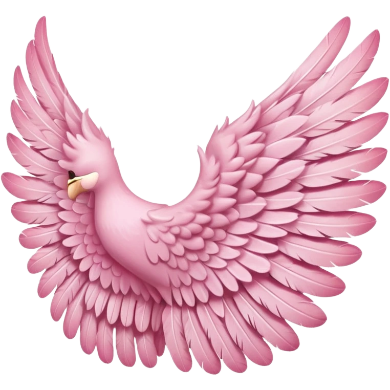 Pastel pink feather wing emoji