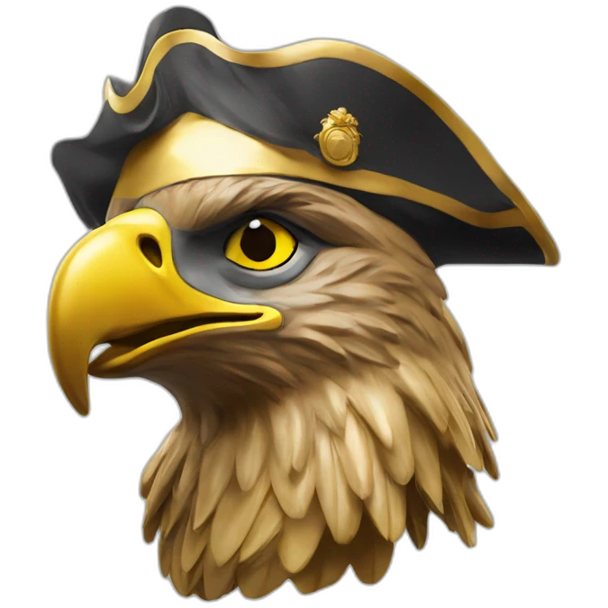 statue golden eagle with napoleon tricorne hat emoji