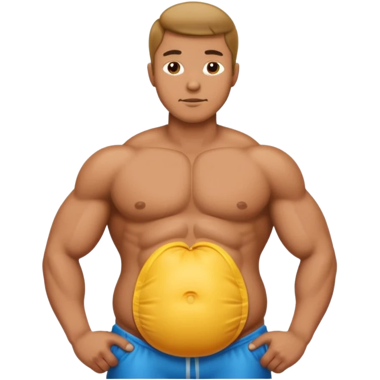Man with inflating belly emoji