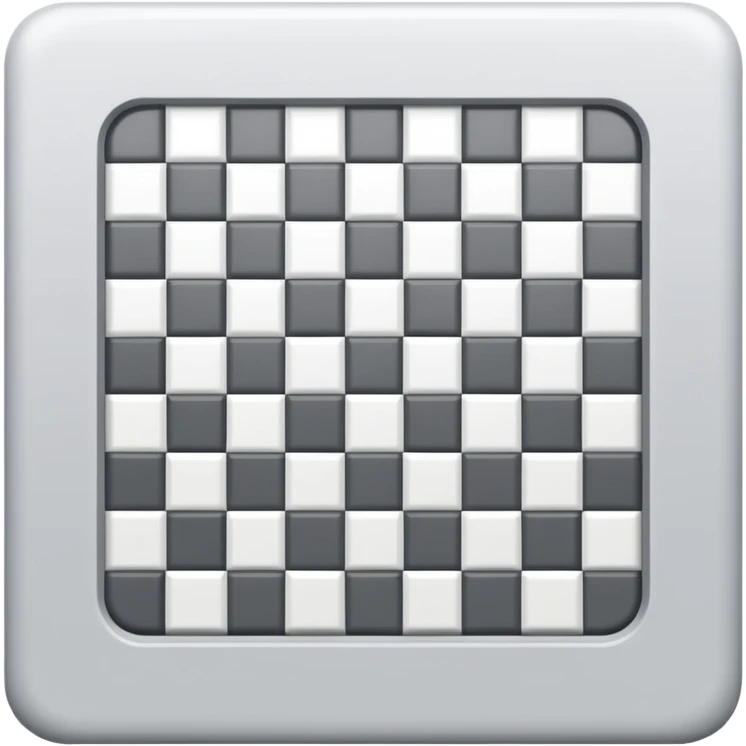 Light gray and white square with a checkered pattern 8x8 3d icon without boarder emoji