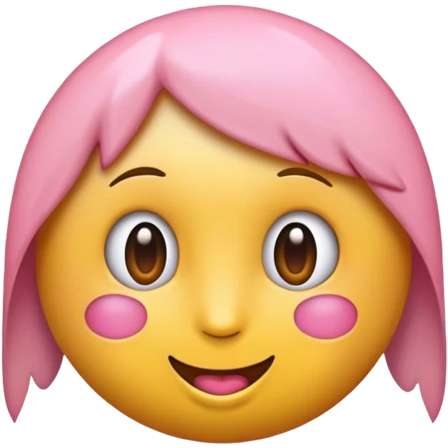 Ein gelber runder Emoji der süß guckt und um ihn herum sind die kleine Herzen emoji