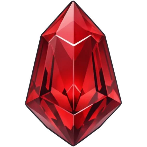 iOS sticker, dark fantasy crystal, monochrome red, minimal emoji