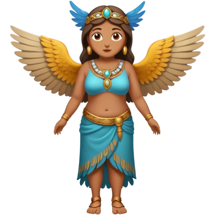 fullbody buxom ancient woman with bird wings emoji
