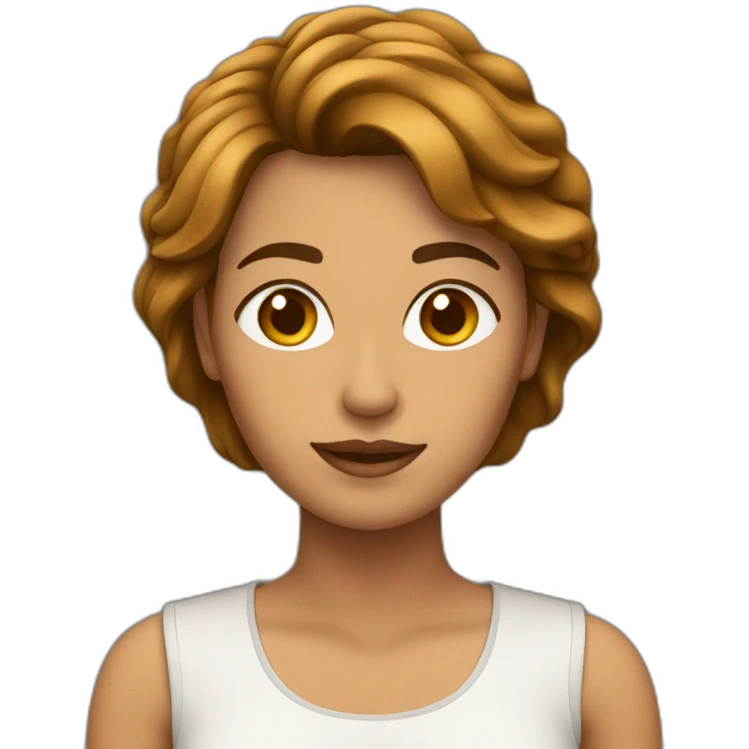Mujer con pelo corto marrón emoji