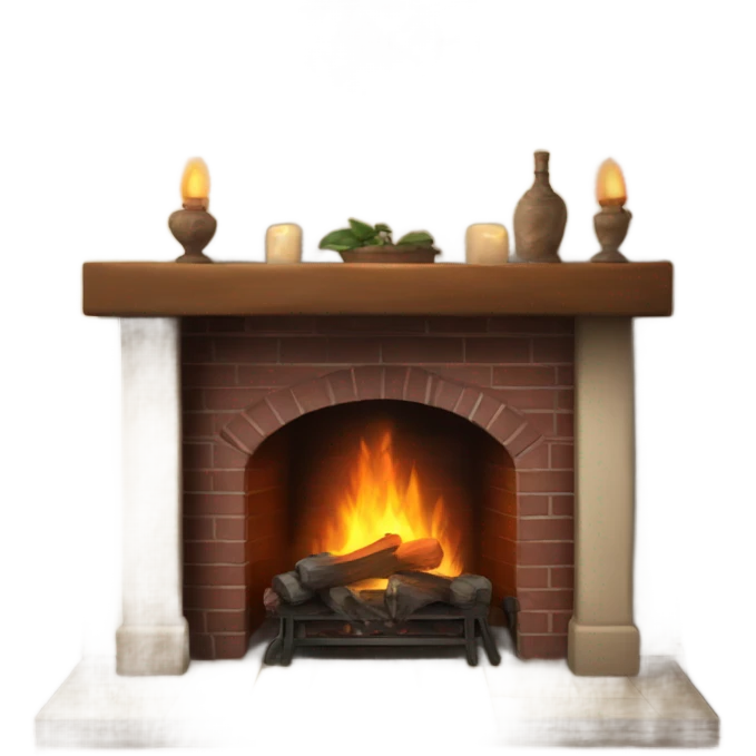 Realistic fireplace  emoji