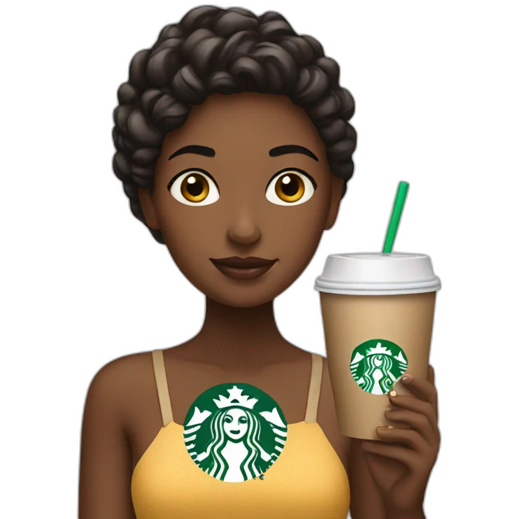 Girl with starbucks emoji