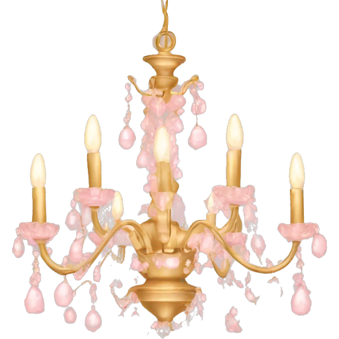 golden pale pink chandelier emoji
