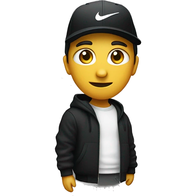 Una gorra nike en una persona con sueter negro emoji