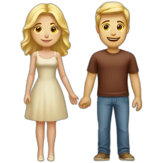 Couple mixte femme blonde et homme métisser  emoji