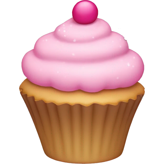 Pink cupcake with snowflakes  emoji