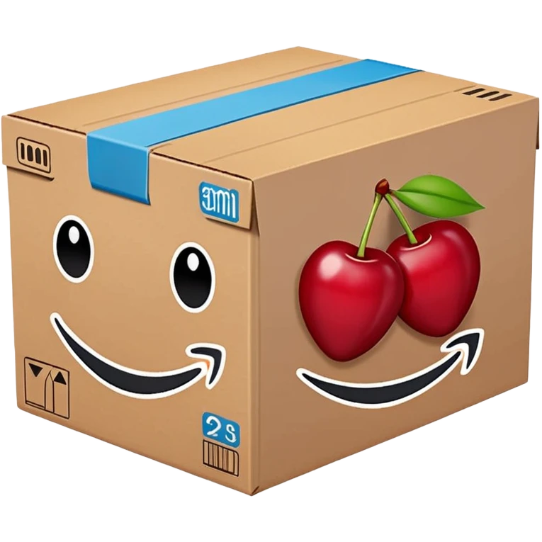 caja de Amazon prime color cherry red emoji