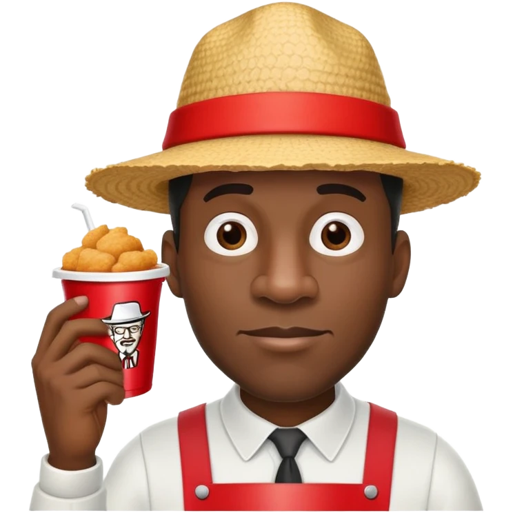 Black man with big nose and KFC bucket emoji