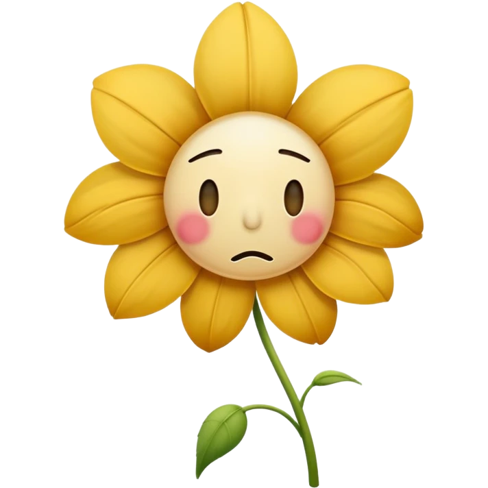sad flower with a sad face emoji