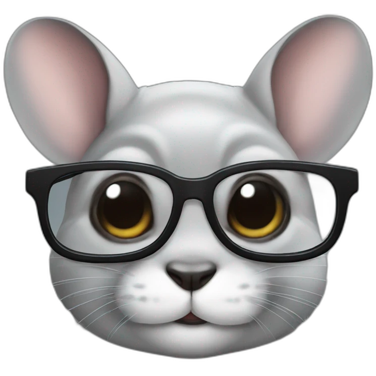 chinchilla man with glasses emoji