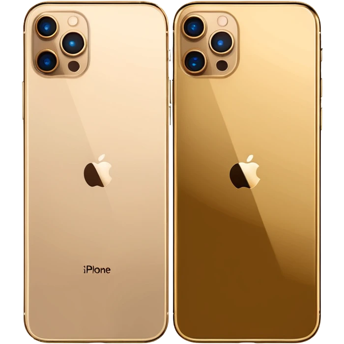 Gold iPhone 16 Pro Max, front and rear view emoji