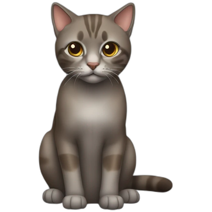 Brown and gray cats emoji