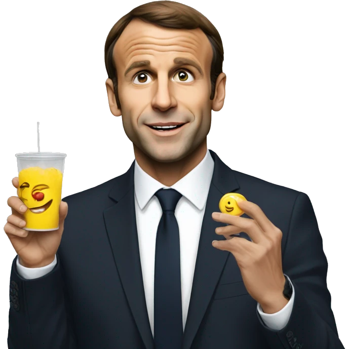 Macron qui boit du coca emoji
