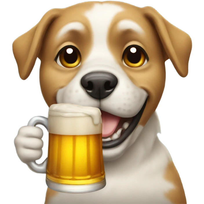 dog with beer emoji