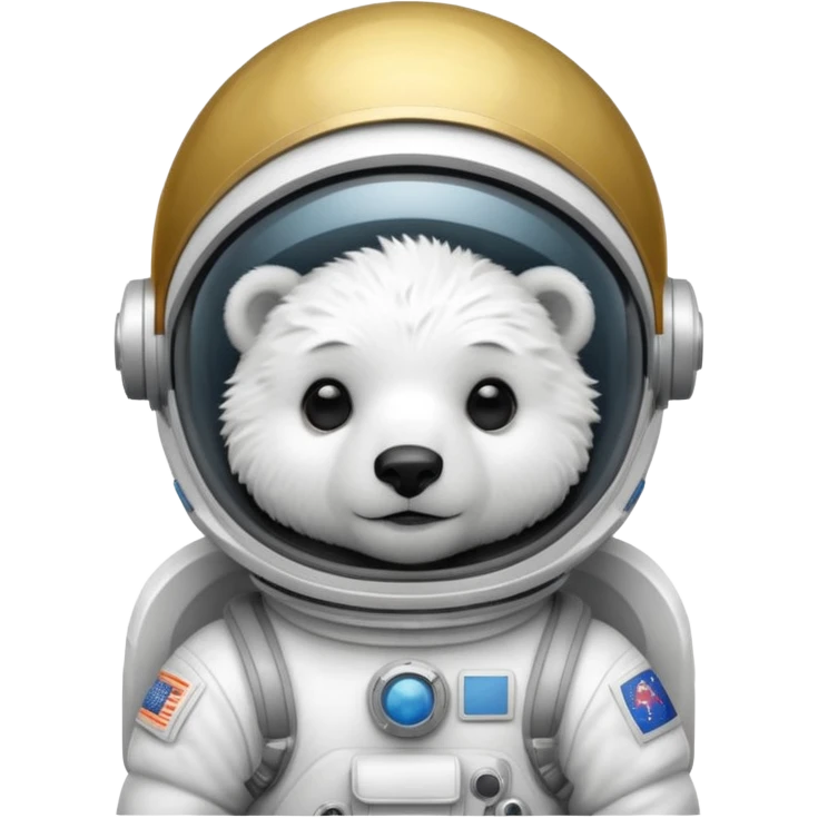baby polar bear in astronaut helmet emoji