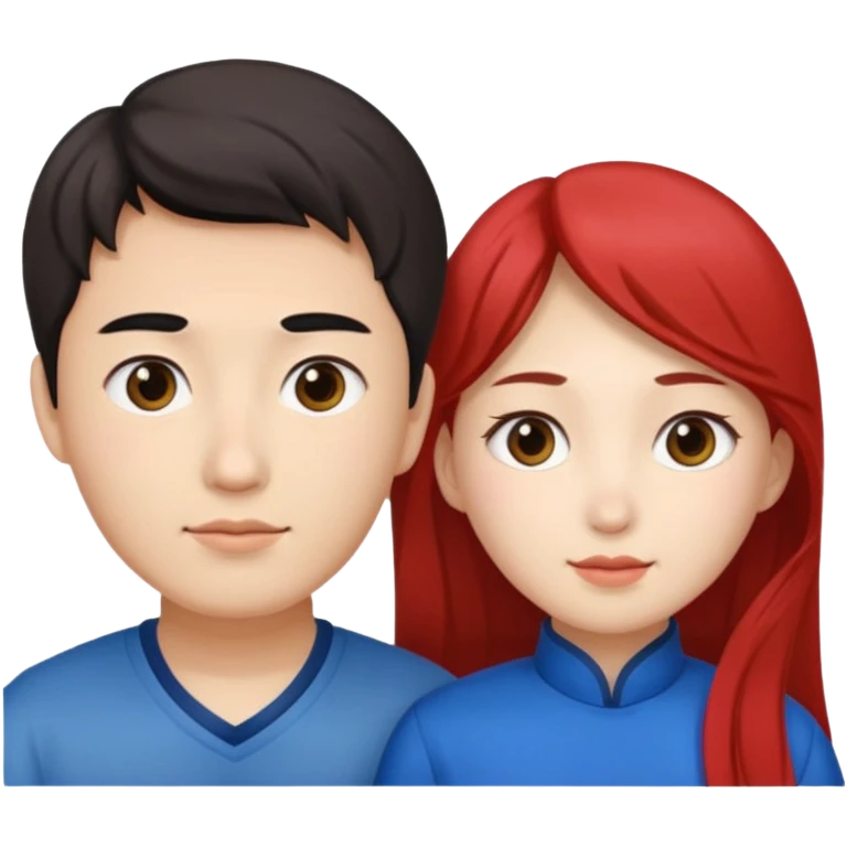 Family korean male x russian female emoji