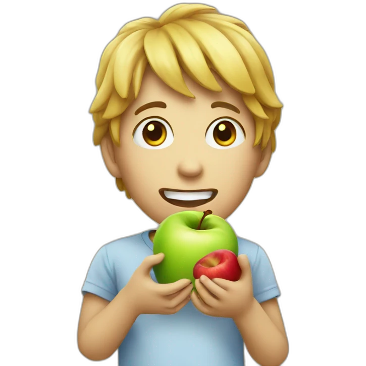 Eating apple emoji