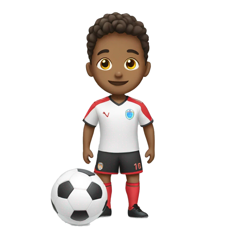 Un niño jugando al futbol emoji