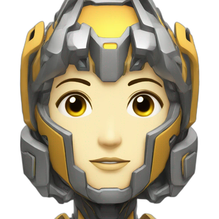 anime mecha face 3d glow square eyes emoji
