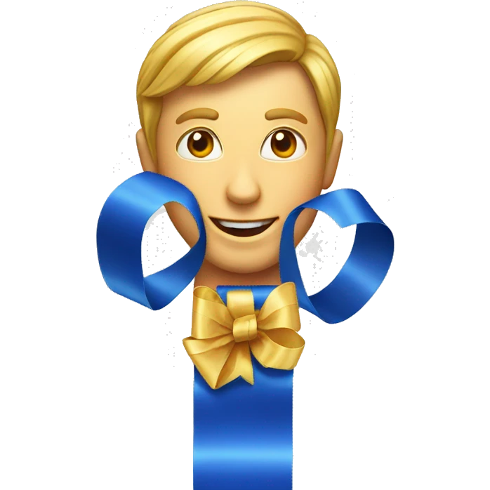Blue ribbon emoji