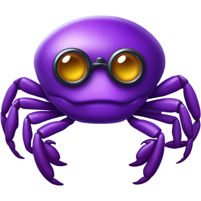 Purple crab wearing a monocle emoji