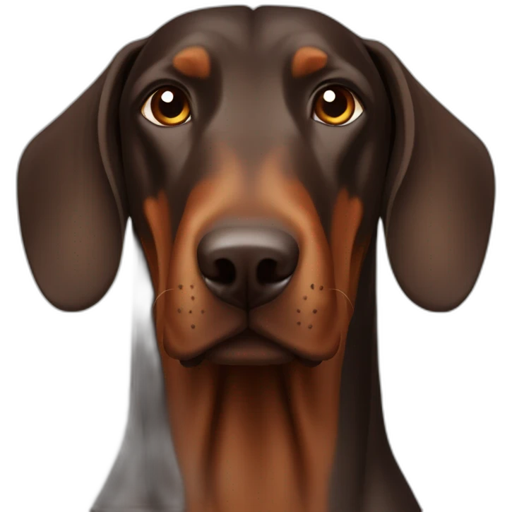 Brown Doberman with long ears emoji