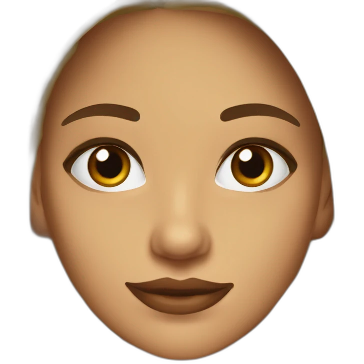 Chica pelinegra con cejas gruesas y ojos café oscuro emoji