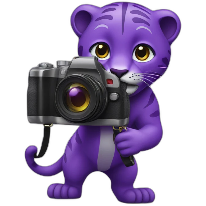 Purple panter with camera emoji
