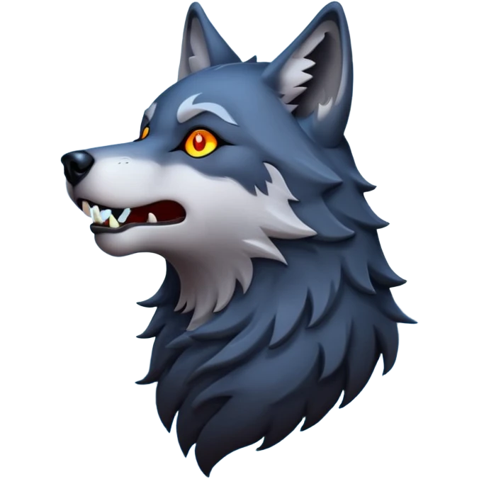 wolf making high sound on full moon emoji