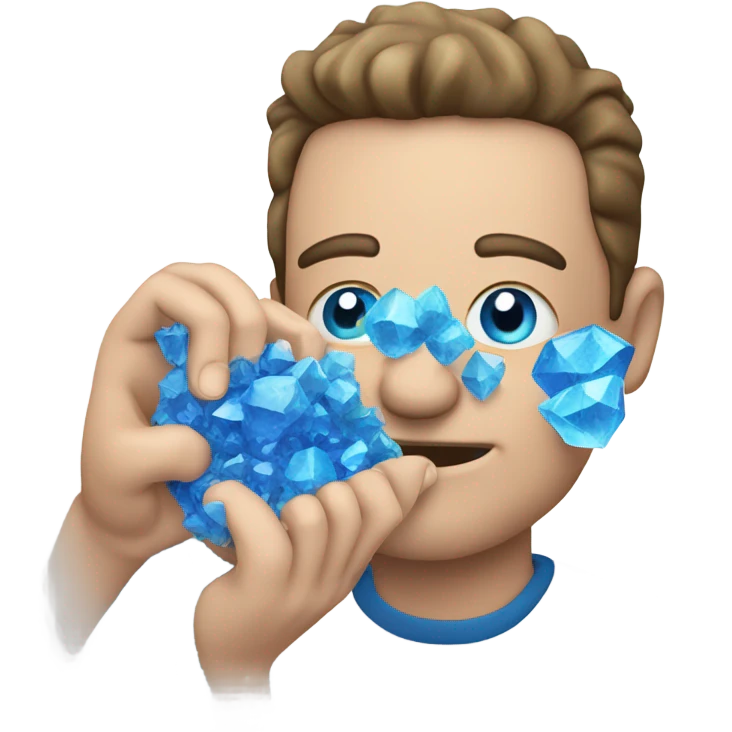 Man sniff magic blue crystals emoji