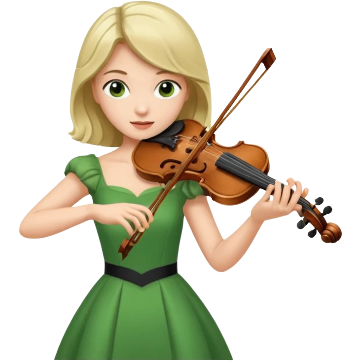 GREEN   FEMALE VIOLINIST emoji