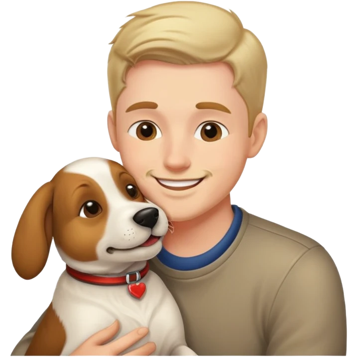 Man kisses a dog emoji