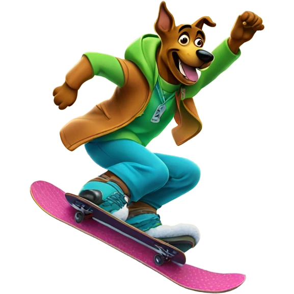 Scooby Doo snowboarding emoji