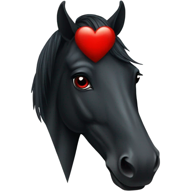 Black Horse centered within a red heart emoji