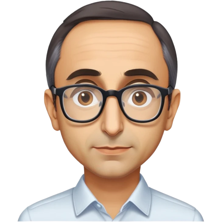 portrait of Eric Zemmour, with glasses emoji