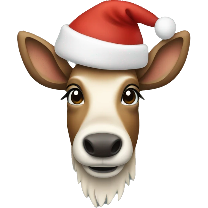 reindeer wearing Santa hat emoji