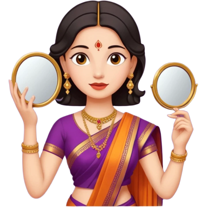 Women with mirror pic Marathi look graceful  emoji