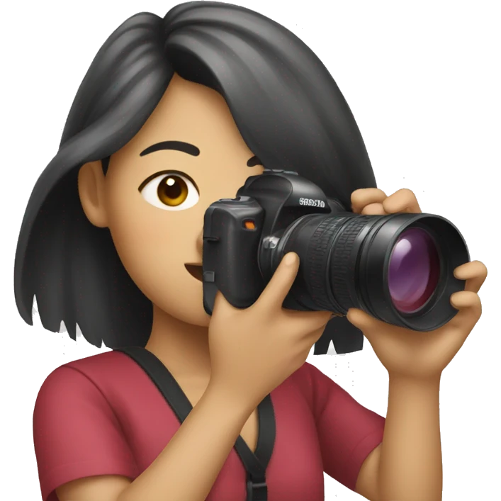 asian girl taking photos  emoji
