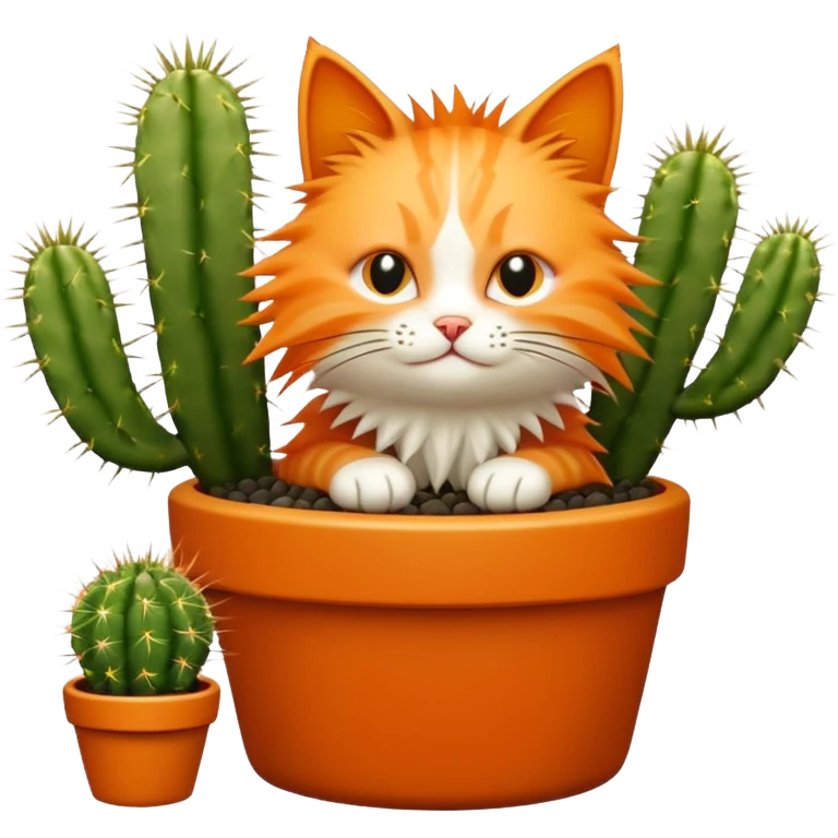 Котик писает на кактус emoji