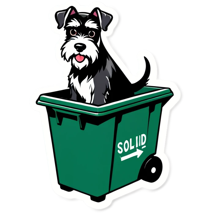 miniature schnauzer dumpster diving  emoji
