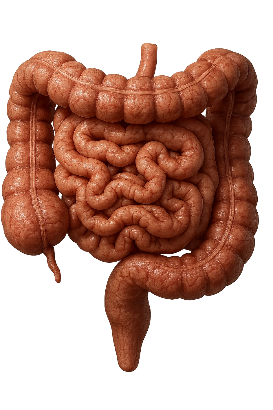INTESTINO UMANO ANATOMICO REALISTICO, IPERREALISTICO 4K, NON DISEGNATO emoji