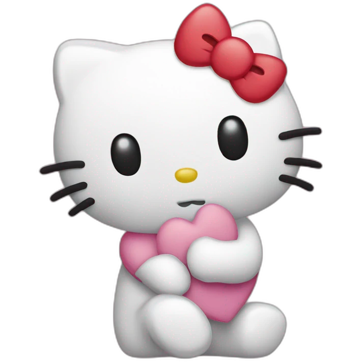 Hello kitty giving a kiss emoji