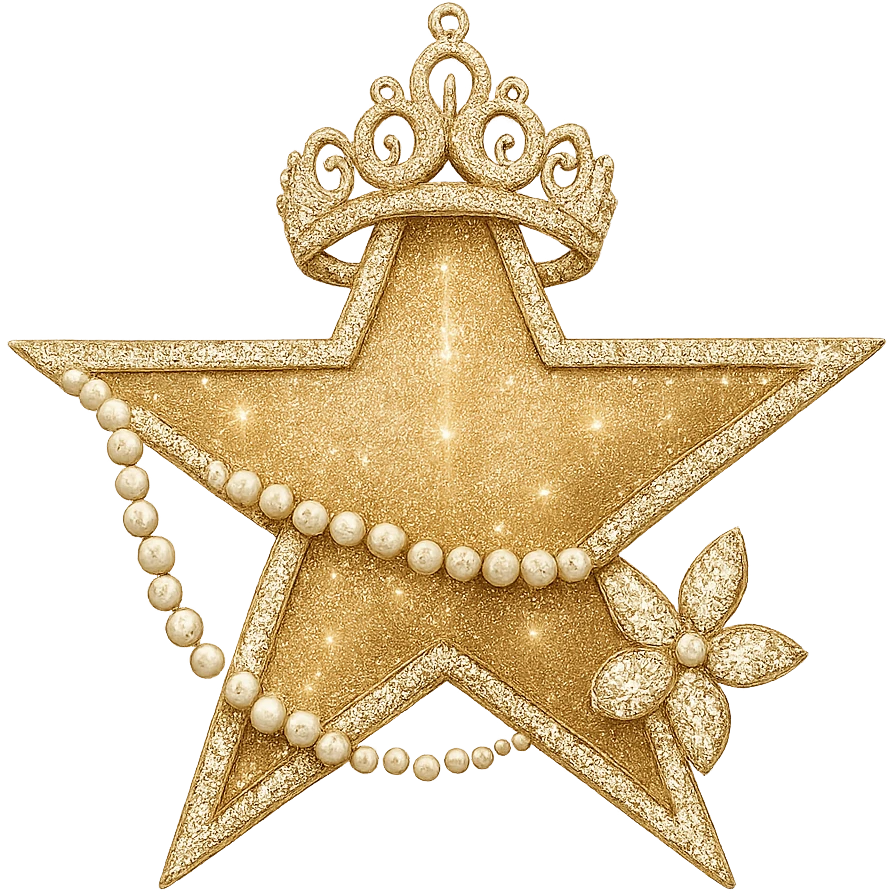 Remove the background from the image, keep the star glamorous and stylish with a focus on elegance and shine. emoji