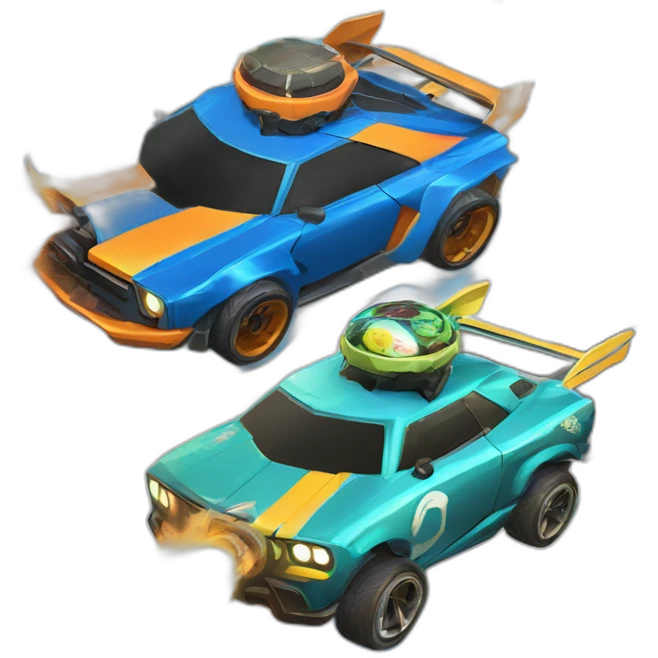 Three rocket league cars emoji