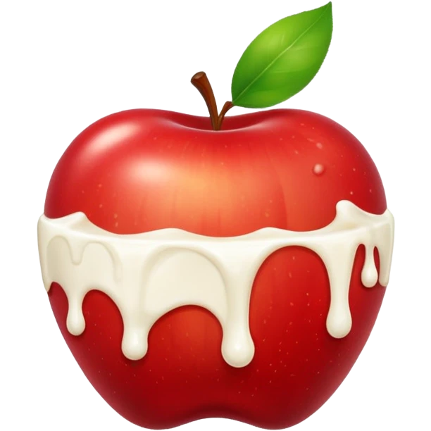 Apple with milk on it emoji
