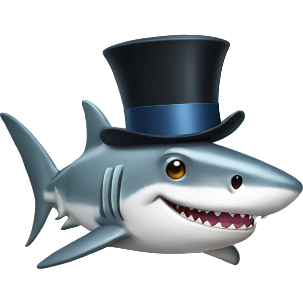 shark with top hat emoji
